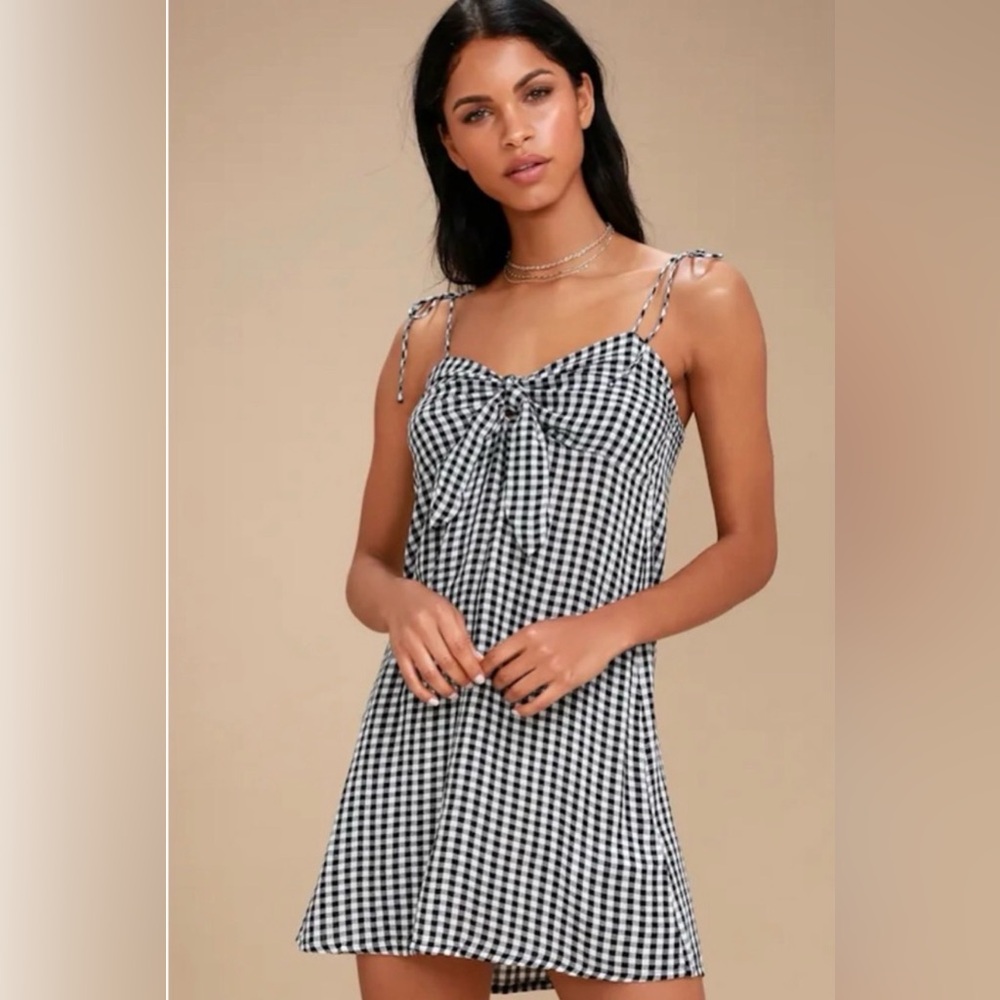 Billabong Black and White Checkered Mini Dress
